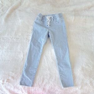 GAP Girls Straight-Leg raw hem legging Jeans lace up, 10, 140cm